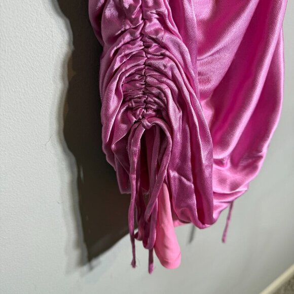 Bardot Revolve Mini Ruched Dress Women's 6 Small Vint Pink Cocktail Party Event - Picture 8 of 13